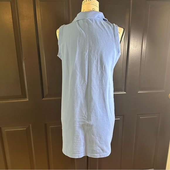L.L. Bean Shirt Dress Women's M Light blue 98% Cotton Sleeveless Collared (b3 - Picture 5 of 10